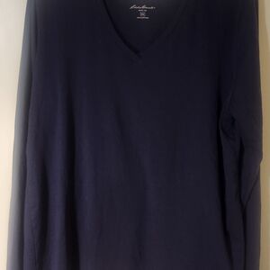 Eddie Bauer Women's Deep Blue V-Neck Sweater